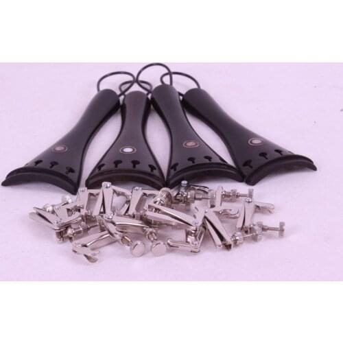 New 5 set 4/4 violin parts tail gut tuner ebony tailpiece Accessories parts #E2
