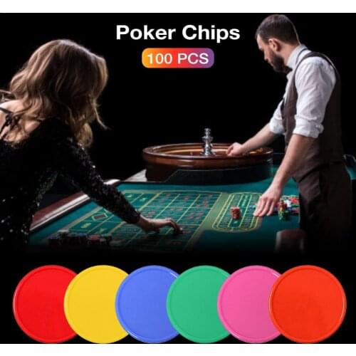 100PCS Blank Chip Plastic No Digital Chip Tablets Board Games Entertainment Teaching Aid Plastic Tablets Gaming Chip