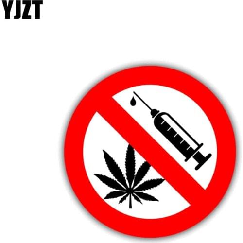 YJZT 10CM*10CM Warning Car Sticker PVC No Drugs Danger Decal 12-1448