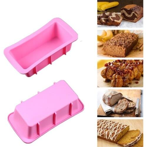 Silicone Mold Rectangle Cake Bread Loaf Mold Non Stick Bakeware Toast Mold Kitchen Accessories Cake Decorating Tool Color Random