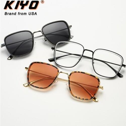 KIYO Brand 2021 New Women Men Square Polarized Sunglasses Metal Vintage Sun Glasses High Quality UV400 Driving Eyewear 2840