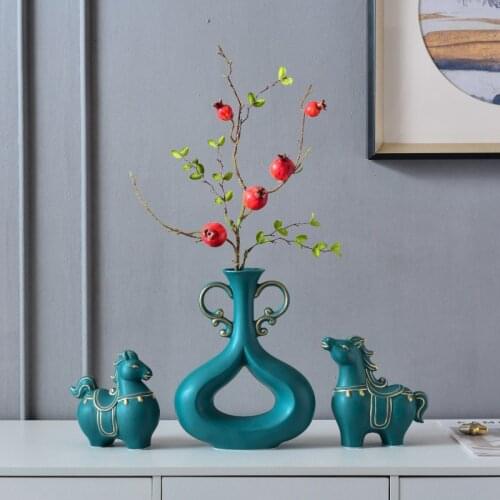 Modern Animal Decoration Ceramic Vase Ornaments Home Livingroom Desktop Furnishing Crafts Dining Table KTV Figurines Accessories