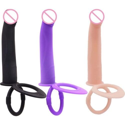 Double Penetration Vibrator Sex Toys Penis Strapon Dildo Vibrator, Strap on Penis Anal Plug for Man, Adult Sex Toys for Beginner
