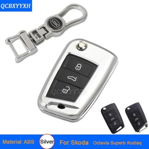 High Quality Car Key Case Car Styling Zinc Alloy+Plastic Car Key Cover Case For Skoda Octavia Superb Fabia Rapid Yeti Kodiaq