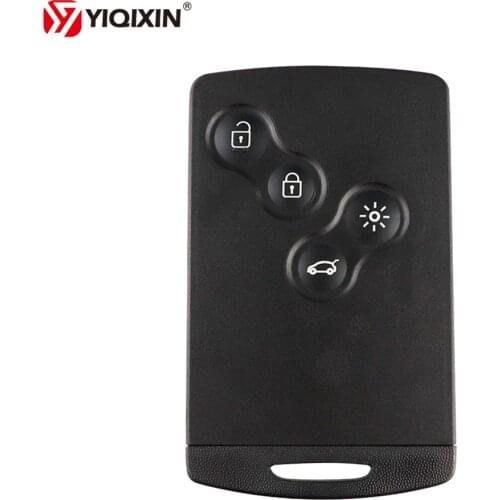 YIQIXIN 4 Button For Renault Laguna Koleos Megane Fob Remote Smart Card Key Case WIth Insert Small Key Blade Original Key Shell