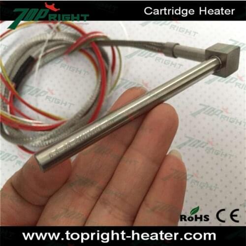 Factory Driect Supply 240V right angle Cartridge Heater with metal hose and with PT100 sensor 6.5x90mm