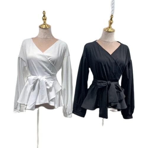 Embroidery Ladies Abaya Dubai Muslim Wedding Vestidos for Girls 2020 Europe America V-neck Shirt Dress Lr401Islamic Clothing