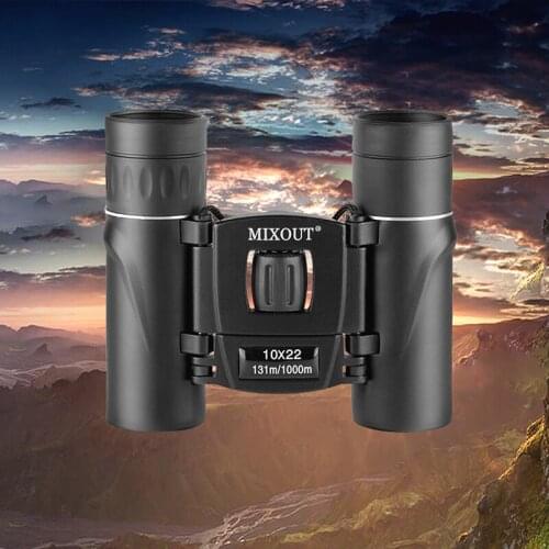 Zoom Telescope 10x22 Folding Binoculars with Low Light Night Vision for outdoor bird watching travelling hunting camping 1000m