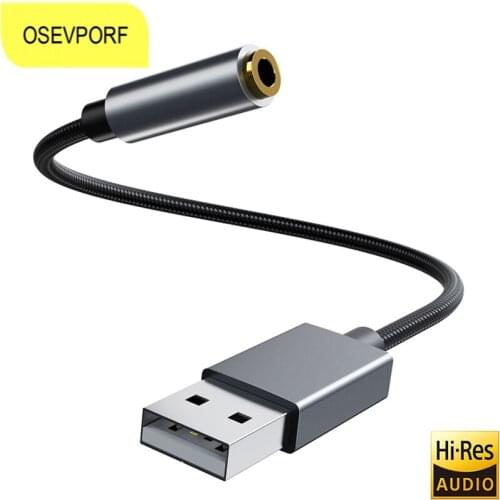 For PC Laptop Raspberry Pi 4 USB Headset Sound Card 2 in 1 USB-A To 3.5mm Audio Adapter Cable Compatible with OMTP CTIA Earphone