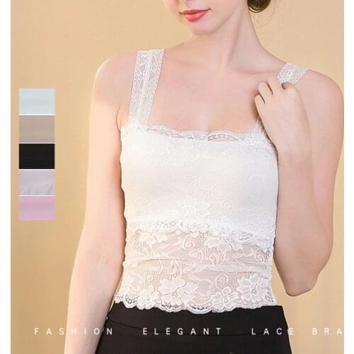 1PC 100% Silk Womens Lace Non-Pads Mini Camisole Half Cami SG427