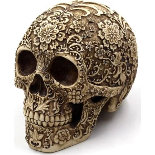 1 Pcs High quality Resin Craft Skull Horror Statue Creative Statue Sculpture Birthday Gift Home Office Vintage Decoration Skull