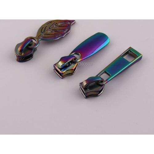 10pcs/lot Rainbow Color for 5# Zipper Sliders Puller handbag bag luggage garment accessories