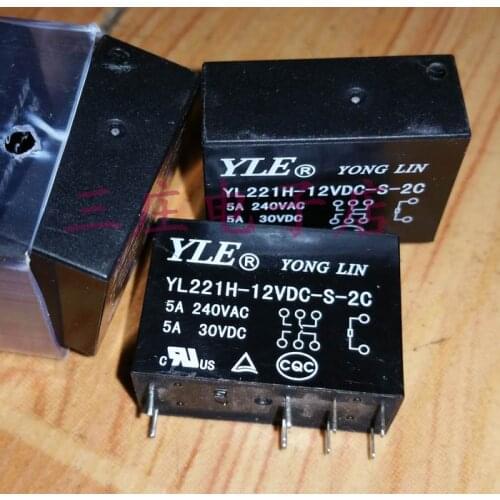 10pcs/lot Relay YL221H-12VDC-S-2C 14F-2C-12V 8-pin double-5A