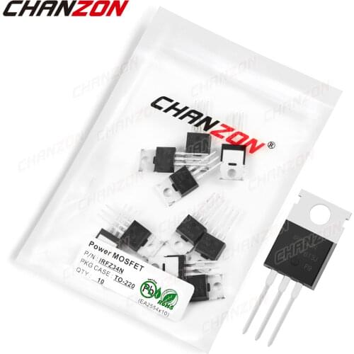 10Pcs IRFZ34N TO-220 Power SIC Mosfet Transistor Bipolar Junction BJT Powerful Triode Tube Fets DIP 29A 55V Integrated Circuits