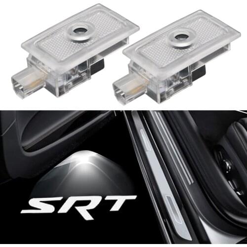2-4 pcs Led Car Door SRT Logo Light Car Styling For Dodge Magnum Charger Avenger Shadow Ghost Insignia HD Projector Welcome Lamp