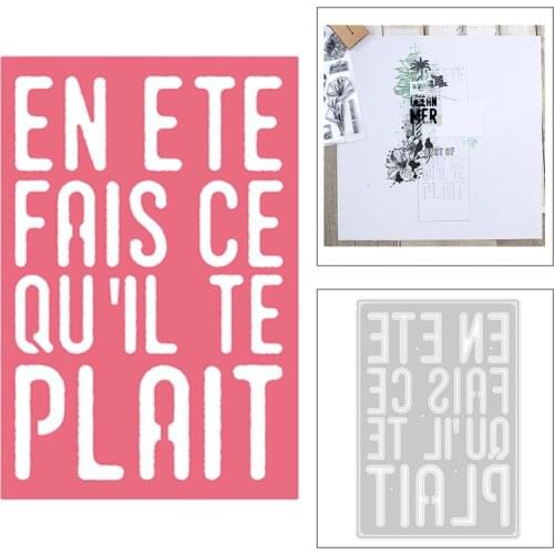 2020 New English Words Background Metal Cutting Dies For DIY Embossing Rectangle Cut Paper Decoration Card Scrapbooking No Stamp