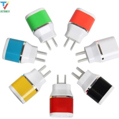 300pcs/lot 5V 1A 2A 2Port Colorful Dual Double USB Power AC Wall Charger Travel Adapter For Smart phones tablet EU/US Plug cheap