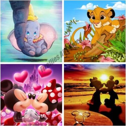 5D DIY Diamond Painting Disney Dumbo Elephant Diamond Embroidery Full Square/Round Drill Cross Stitch Kits Home Decor Gift