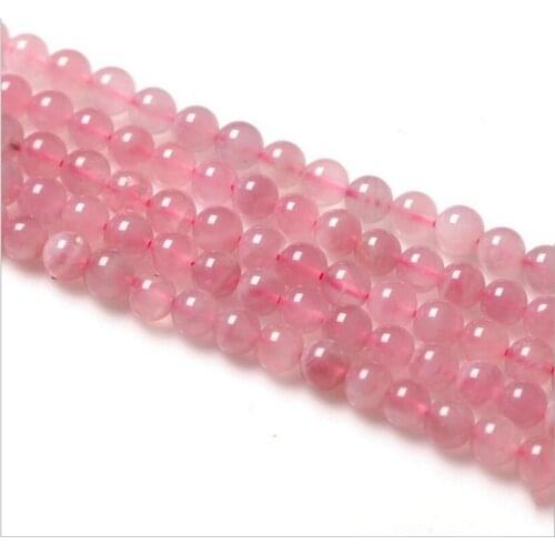 Free Shipping Rose Pink Quartz Crystals Stone Loose Spacer Beads 15" Strand 4 6 8 10 12 MM Pick Size For DIY Jewelry Making Z258
