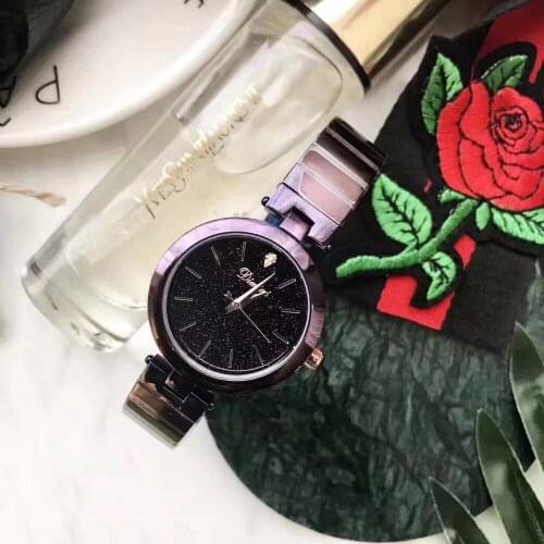 Designer Simple Women Noble Purple Bracelet Watches Vintage Fashion Anti Fading Full Steel Watch Quartz Analog Wrist watch 3Bars