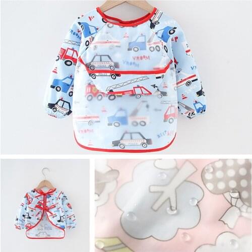 Children Waterproof Bibs Long Sleeve /Sleeveless Baby Feeding Apron Toddler Girl Boys Eating Clothes Baby Accessories Bibs