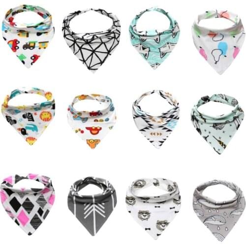 Hooyi Baby Bibs Towels Newborn Burp Cloths Babies Feeding Towel Triangular Scarf Babador Bandanas Scarves Dribble Bibs
