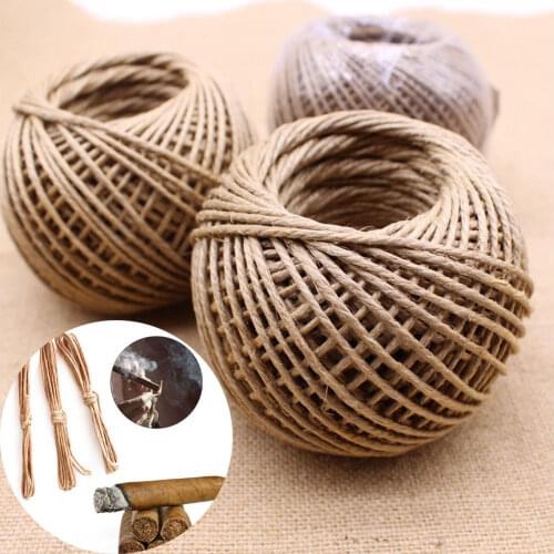 60 Meters Atural Hemp Wick With Wax Jute Ropes Combustion Supporting Organic Wax Rope Cigar Accessories