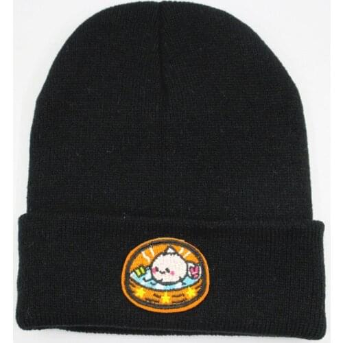 Cotton Big buns embroidery Thicken knitted hat winter warm hat Skullies cap beanie hat for kid men women 24