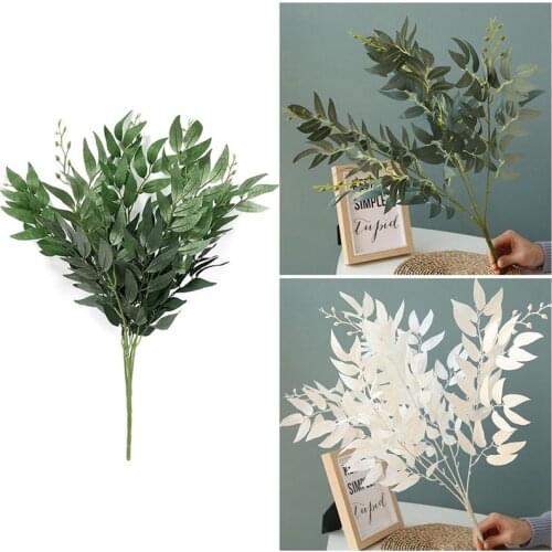 Artificial Willow Bouquet Fake Leaves For Home Christmas Wedding Decoration Jugle Party Willow Vine Faux Foliage Plants Wreath