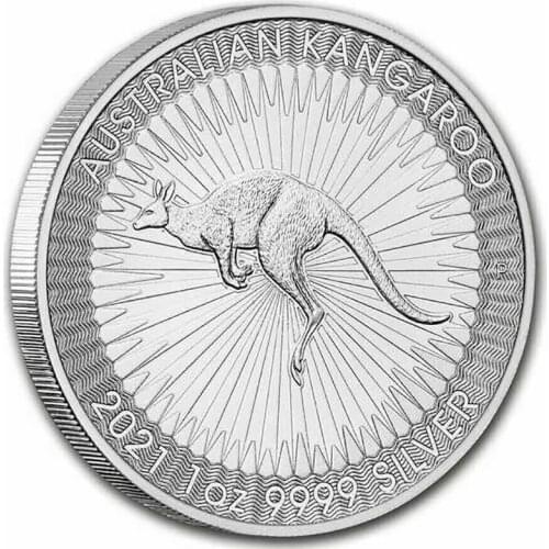 Newest Non-Magnetic Australia 1 OZ .999 Silver Coins 2021 Kangaroo Animal Elizabeth One Troy Ounce Replica Coins Souvenir Gifts