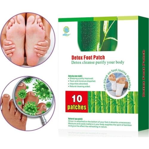 KONGDY New Arrival 10 Pieces/ Box Bamboo Vinegar Detox Foot Patch Detox Slim Foot Care Plaster Adhesive Detoxication Patch