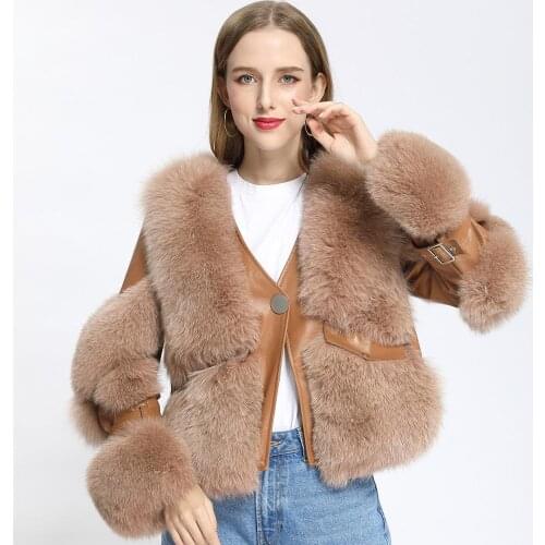 New Natural Short Real Fox Fur Coat Women Fashion Design Winter Genuine Fox Fur Jacket High Quality Fur