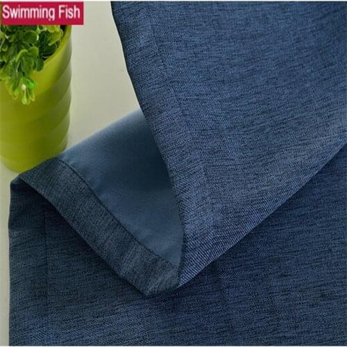 Pure color simple modern Faux linen 85% shading curtains for hotel Home Decor Curtain For Living room Window Customized