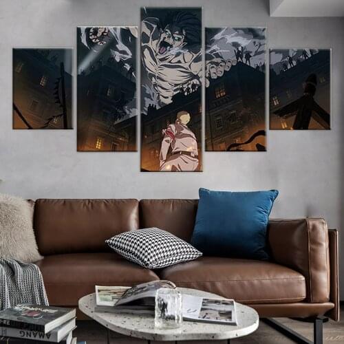 Eren Yeager Reiner Braun Shingeki No Kyojin Titan Anime Poster Attack on Titan Canvas Art Wall Picture Living Room Home Decor