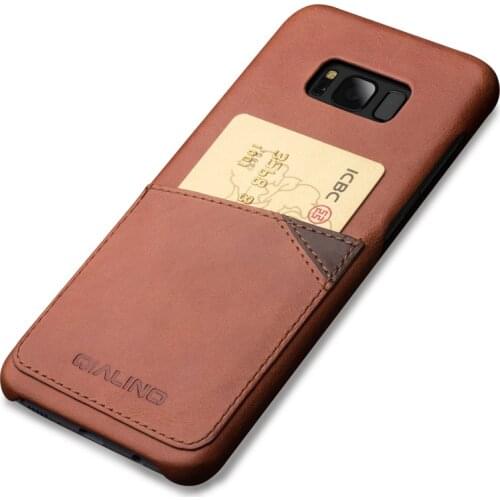 QIALINO Handmade Case for Samsung Galaxy S8 Luxury Ultrathin Genuine Leather Bag Cover For Samsung S8 Plus Card Slot Case