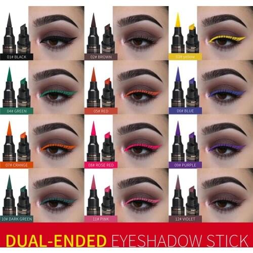 QIBEST color liquid eyeliner waterproof quick-drying makeup liquid eyeliner black blue green yellow eye cosmetic pen