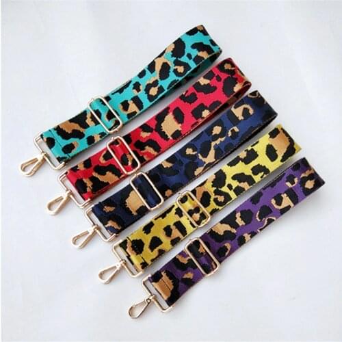 New Thicken color Womens bag accessories Leopard print adjustable Shoulder strap DIY Crossbody bag strap belt handle 5cm wide