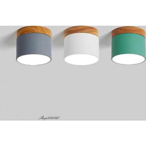 Modern Macaron Led Ceiling Light Colourful Wood Lamp Hanging Ceiling Lamp Lights Living Room Bedroom Decor Loft Stair Lighting