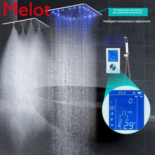 Intelligent Constant Temperature Digital Display Shower Embedded Wall-Mounted Household Concealed Ceiling Shower Head Set Hidden