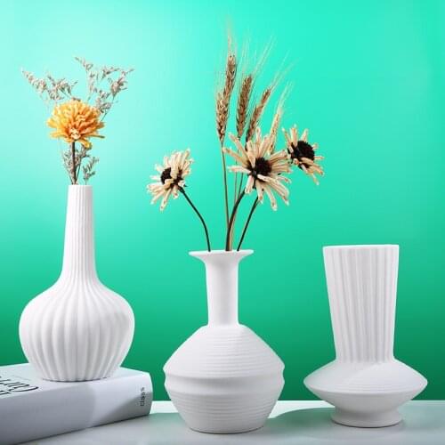 VILEAD Nordic style Ceramic Vase Simple Flower Pot Living Room Bedroom Decoration Balcony Office Desktop Ornaments Home Decor