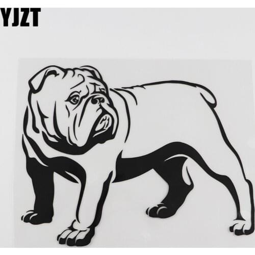 YJZT 17.3CMX13.7CM British Bulldog Art Canine Decor Vinyl Car Sticker Black/Silver 8A-0019