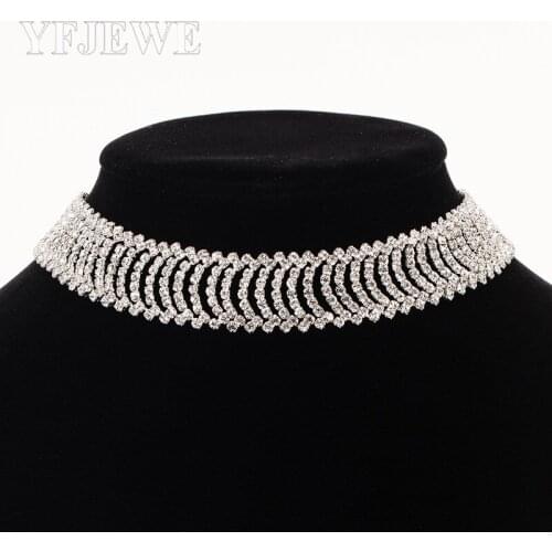 Crystal Chokers necklaces Rhinestone Choker Necklace Statement Luxury Necklace Women Fashion chocker Collier Bijoux N306