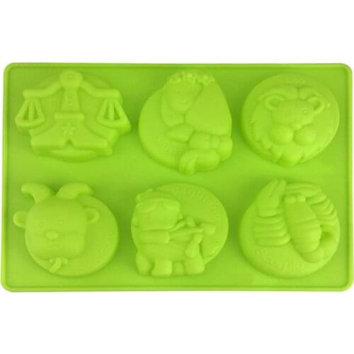 1pc Cake Mold 6-Cavities Handmade Constellation Mold Zodiac Silicone Molds DIY Baking Tools Accessories