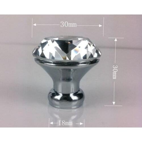 100PCS 30 MM Furniture cupboard door shake handshandle cabinet knobs and handles crystal pull closet handles DHL free shipping