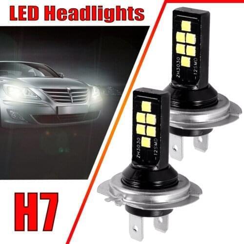 2pcs H7 Led Car Anti-fog Light Bulb Headlight Bulbs 12w 6000k 1200lm 12smd 3030 Car Lamps Led Lights Automotive Goods