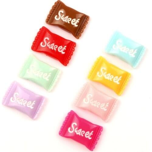 30Pcs 23X15mm Mixed Sweet Candy Resin Cabochon Faltback Decoration Crafts Embellishments For Scrapbooking Diy Accessories