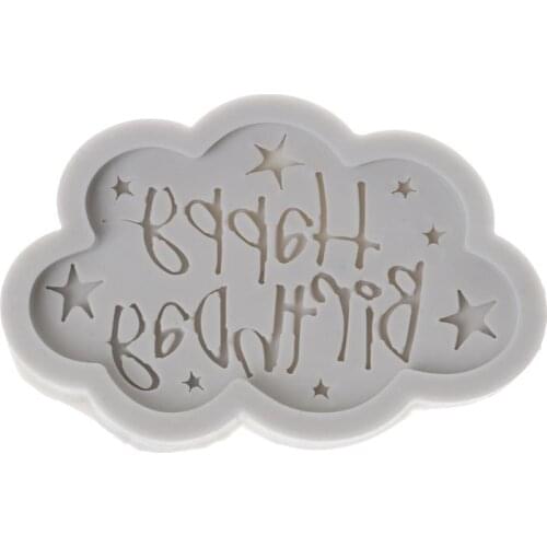 3D Happy Birthday Letter Silicone Fondant Cake Mold Chocolate Baking Tool Mould Decoration