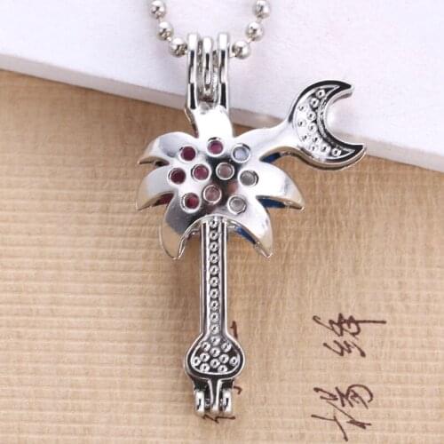 5pcs Moon Coconut Pendant Pearl cage Fragrance Disperser Neutral Pendant Fashion Jewellery Gift Wholesale