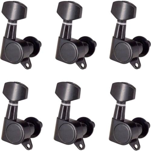 6pcs Acoustic Guitar String Tuning Pegs Tuners Buttons Machine Head 6R Black