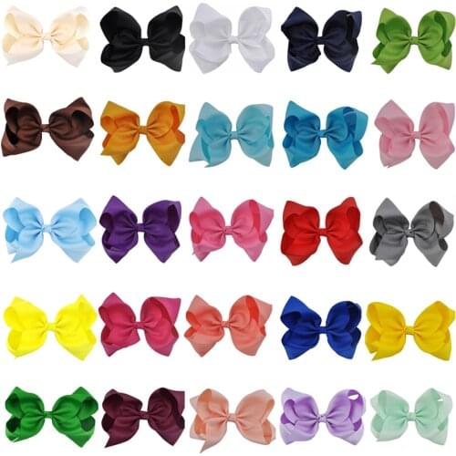 8 Inches Large Solid Grosgrain Ribbon Hair Bow Boutique Dancing French Clip Paris White Bows For Women Girls Hair Accessories